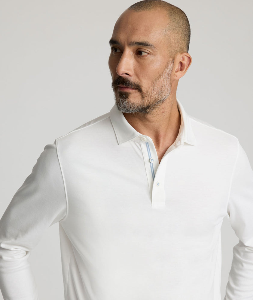 Wrinkle-Free Damaschino Long-Sleeve Polo