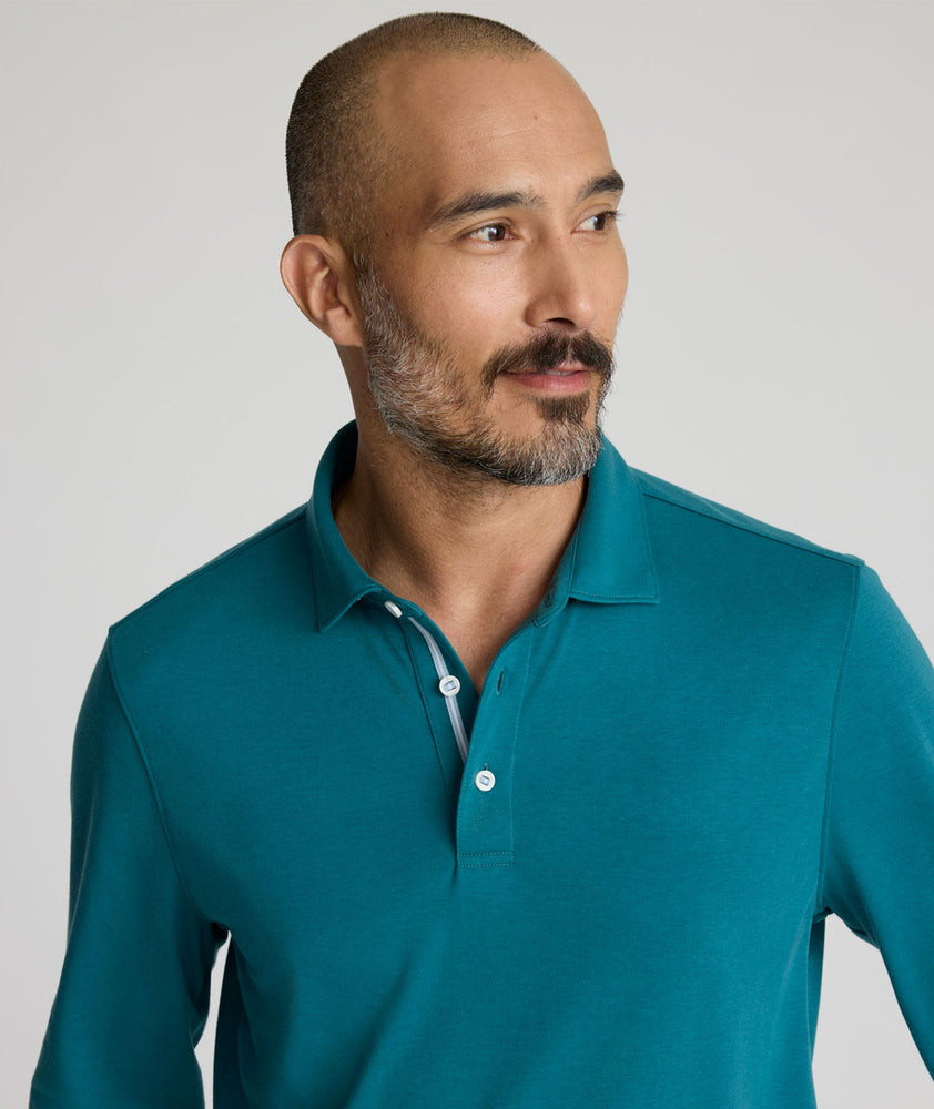 Wrinkle-Free Damaschino Long-Sleeve Polo