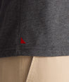 Model is wearing UNTUCkKit saxum ultra soft  tee  in charcoal.