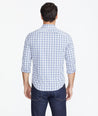 Model wearing a Blue Performance+ Allendale Shirt