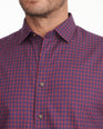 Model wearing a Navy Classic Cotton Andretti Shirt