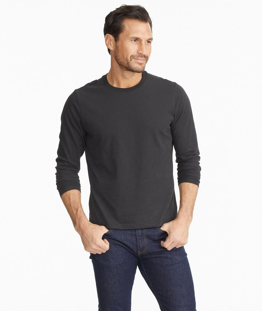 Model wearing a Black Ultrasoft Long-Sleeve Tee