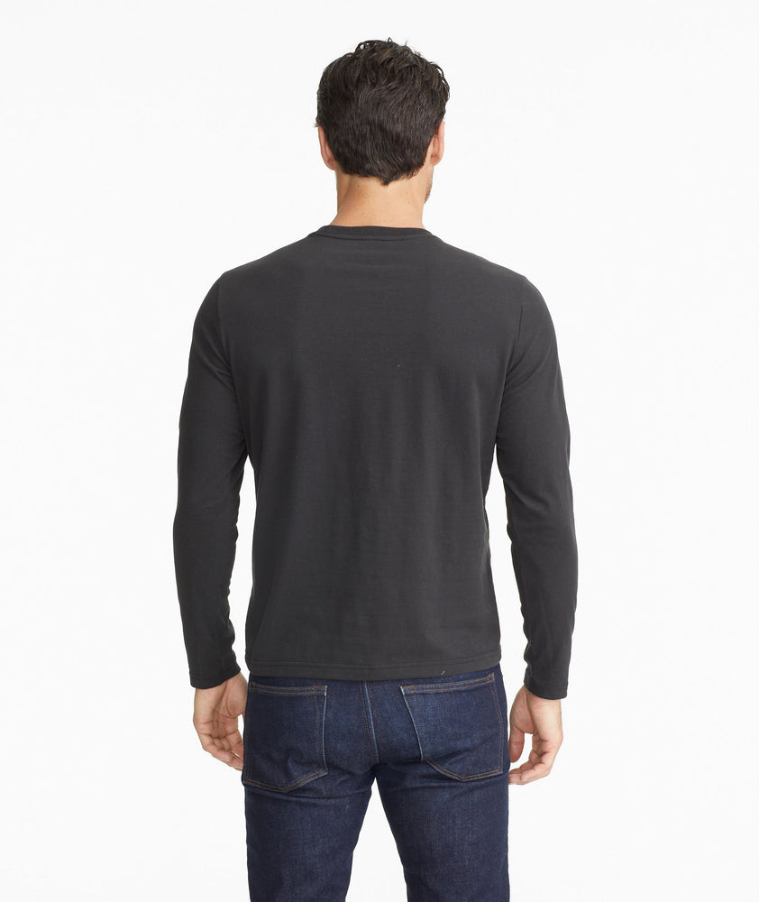 Model wearing a Black Ultrasoft Long-Sleeve Tee