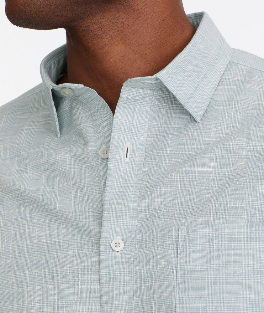 Model wearing a Light Green Wrinkle-Free Avellino Shirt