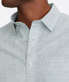 Model wearing a Light Green Wrinkle-Free Avellino Shirt