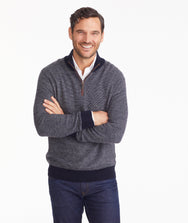 Birdseye Merino Wool Quarter-Zip Sweater