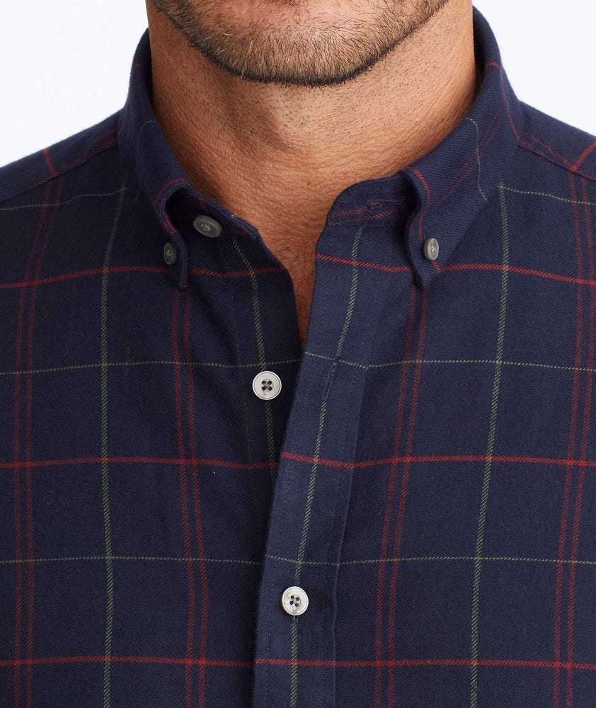 Model wearing a Navy Flannel Cappezzana Shirt