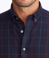 Model wearing a Navy Flannel Cappezzana Shirt