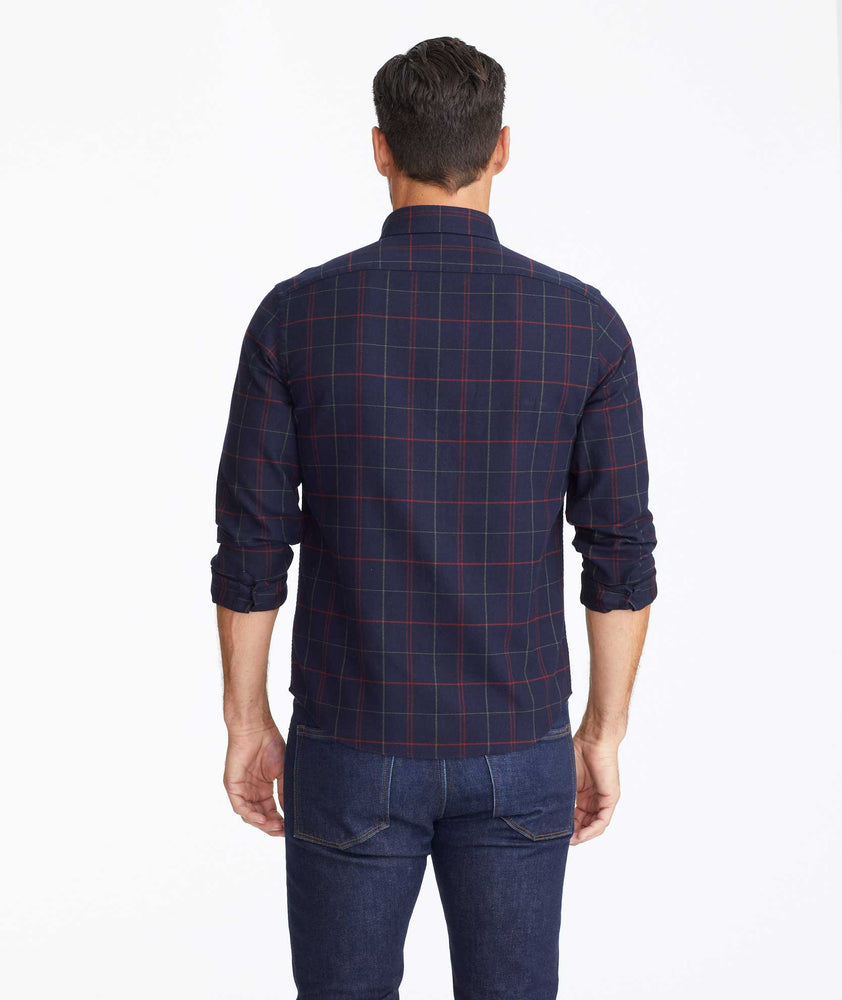Model wearing a Navy Flannel Cappezzana Shirt