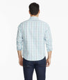 Model wearing a Navy Wrinkle-Free Castano Shirt