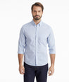 Model wearing a Blue Wrinkle-Free Charly Shirt