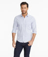 Model wearing a Pink Wrinkle-Free Performance Dalton Shirt