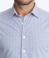 Model wearing a Pink Wrinkle-Free Performance Erbach Shirt