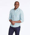 Model wearing a Green Wrinkle-Free Keaton Shirt