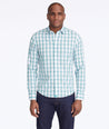Model wearing a Green Wrinkle-Free Keaton Shirt