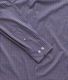 Model wearing a Navy Wrinkle-Free Performance Larkin Shirt