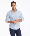 Model wearing a Blue Wrinkle-Free Performance Nahad Shirt