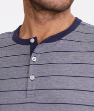 Multistripe Short-Sleeve Henley Zoom