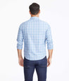 Model wearing a Blue Wrinkle-Free Rodano Shirt