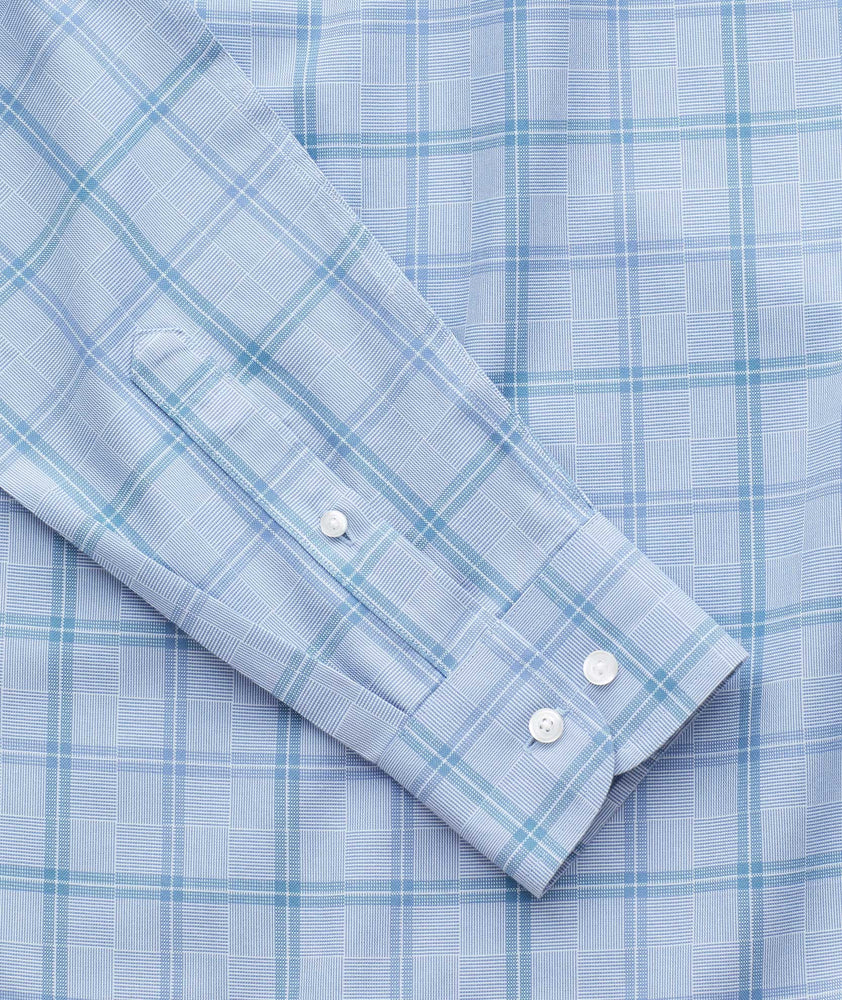 Model wearing a Blue Wrinkle-Free Rodano Shirt