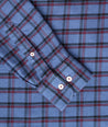 Model wearing a Blue Flannel Scavino Shirt