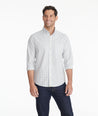 Model wearing a Navy Wrinkle-Free Verdanel Shirt