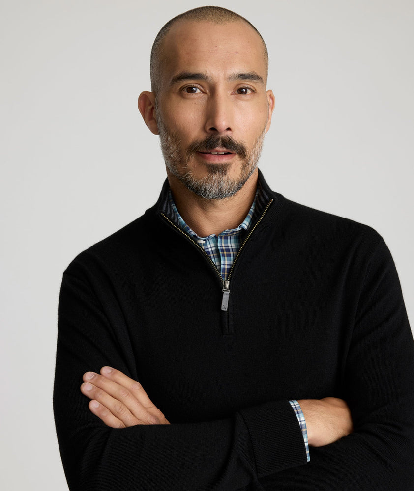 Merino Wool Quarter Zip Sweater