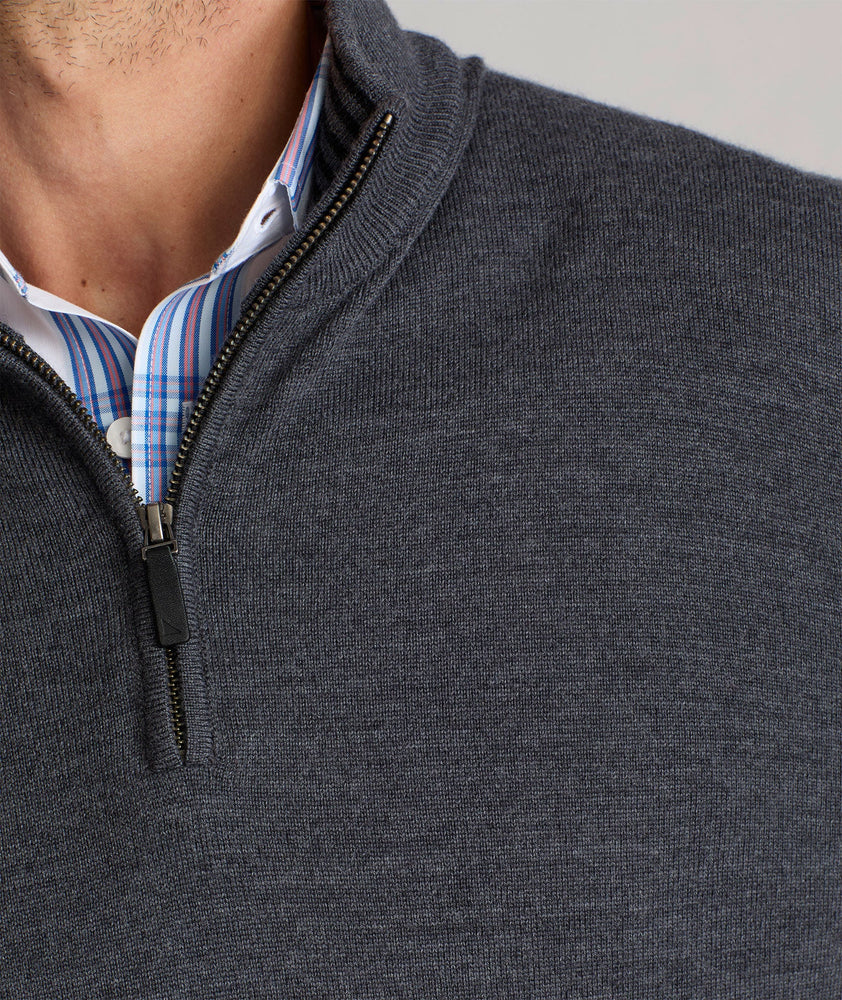 Merino Wool Quarter Zip Sweater