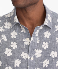 Linen Printed Short-Sleeve Bonner Shirt Zoom