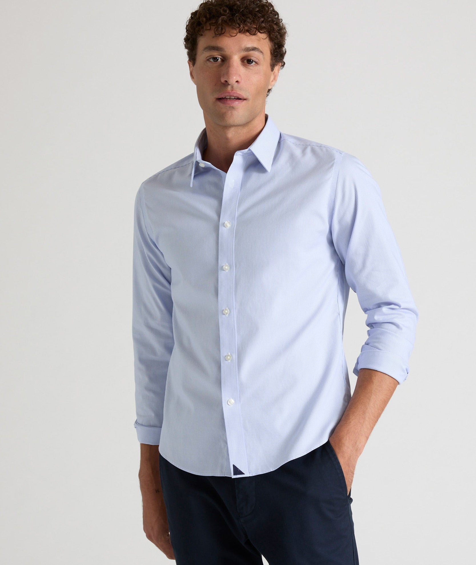 Light Blue Shirt Mens Casual Dress Shirts Untucked Lovskoo Men's Business Dress  Shirts Casual Fashion Whole