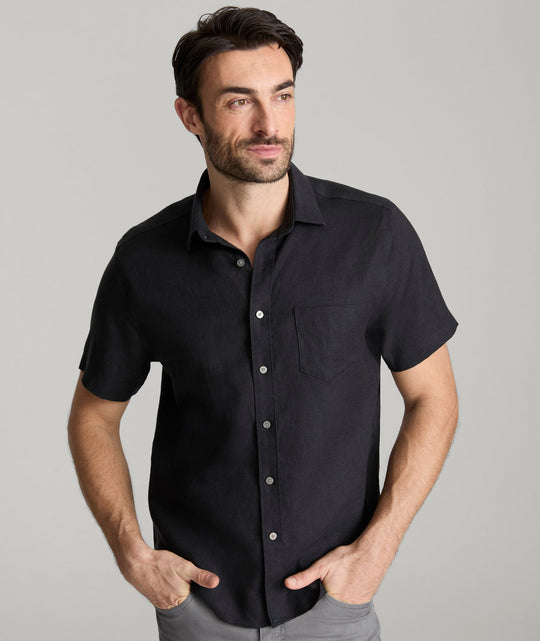 Wrinkle-Resistant Linen Short Sleeve Cameron Shirt