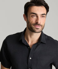 Wrinkle-Resistant Linen Short Sleeve Cameron Shirt Zoom