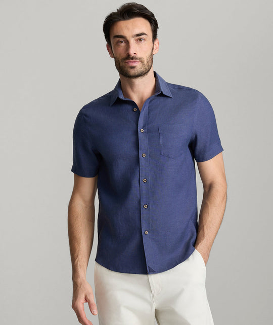 Wrinkle-Resistant Linen Short Sleeve Cameron Shirt