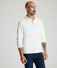 Wrinkle-Free Damaschino Long-Sleeve Polo