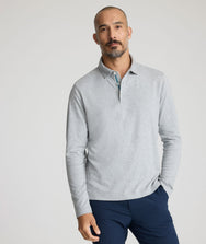 Wrinkle-Free Long-Sleeve Damaschino Polo