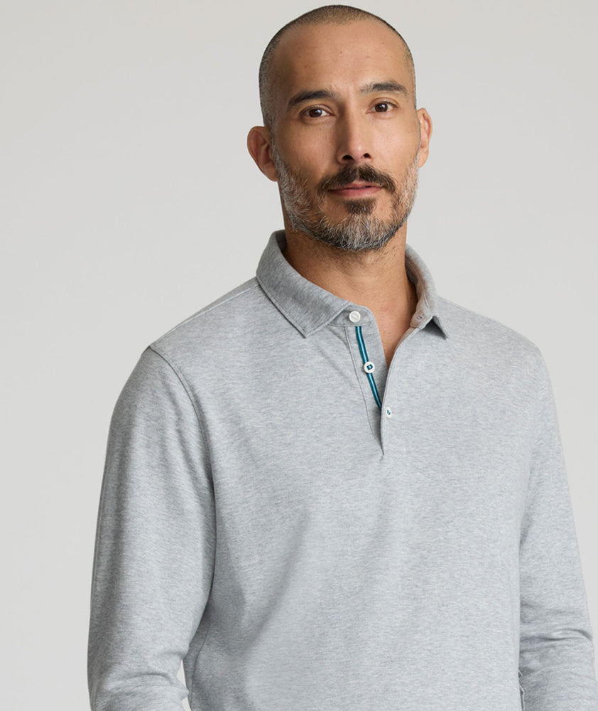 Wrinkle-Free Long-Sleeve Damaschino Polo