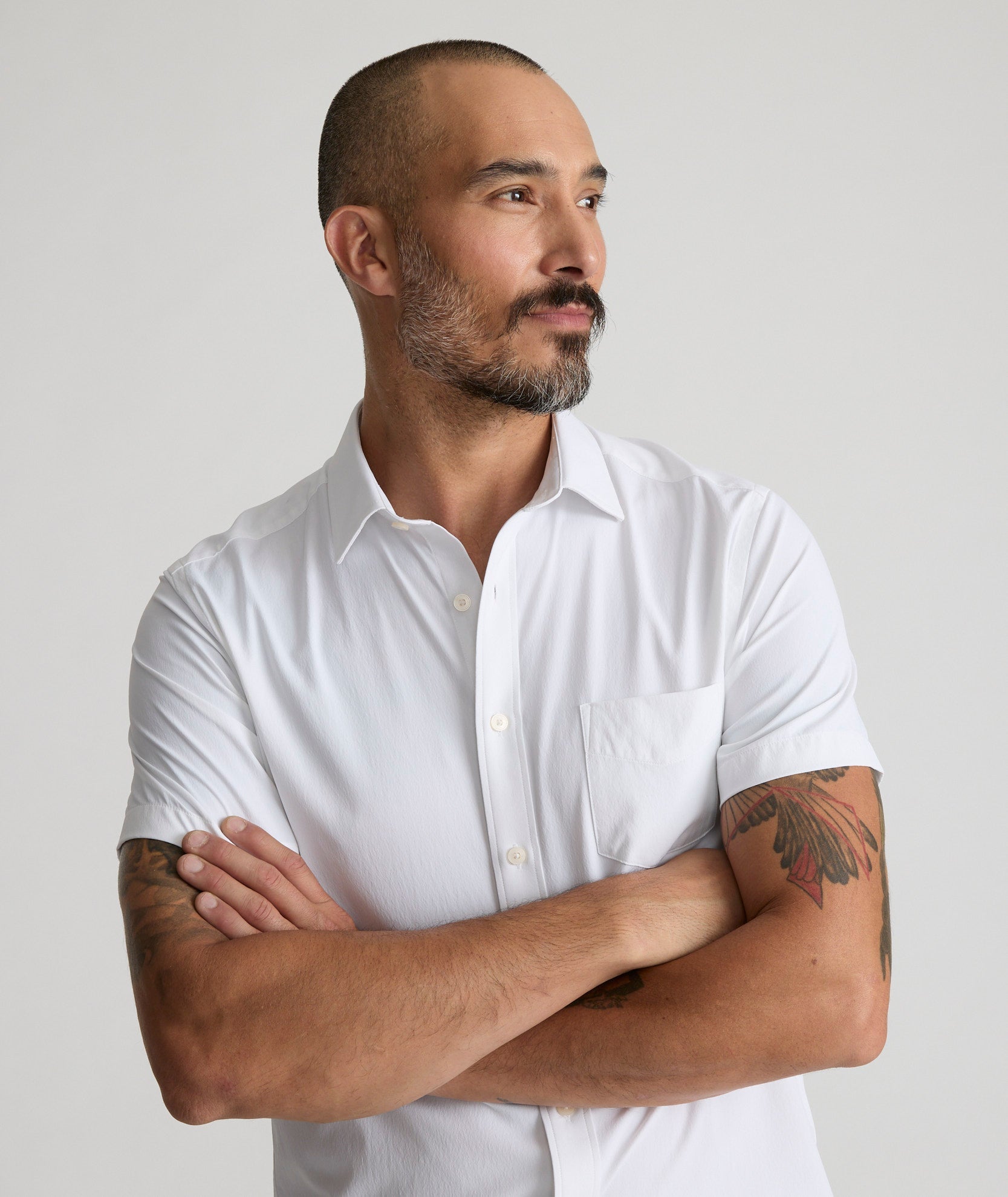 (取寄) アンタックイット メンズ ジロンド ショート スリーブ シャツ UNTUCKit men UNTUCKit Gironde Short Sleeve Shirt White Performance Short-Sleeve Gironde Shirt White | UNTUCKit UK