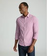 Model is wearing UNTUCKit Lafior Performance Shirt with Pocket. 