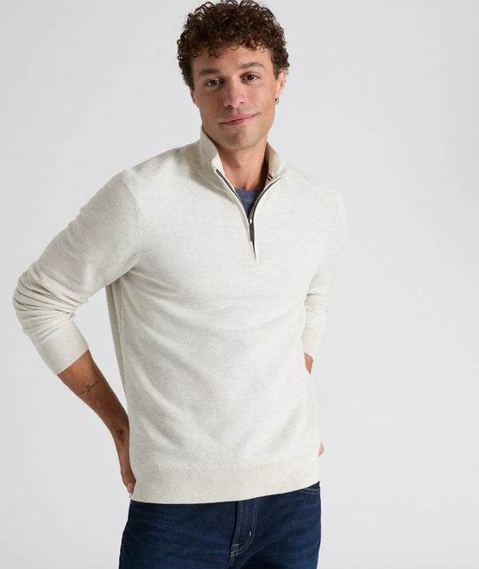 Cotton Quarter-Zip Sweater