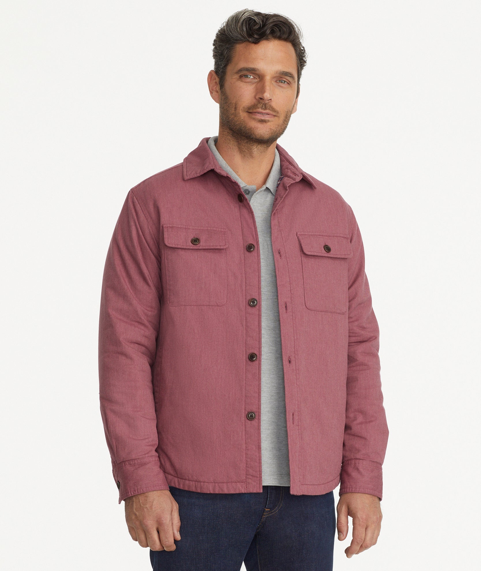 Mens grey hotsell shirt jacket