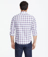 Model wearing a Red Lightweight Wrinkle-Free Flannel Baron Shirt