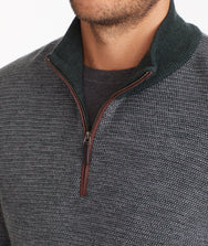 Birdseye Merino Wool Quarter-Zip Sweater Zoom