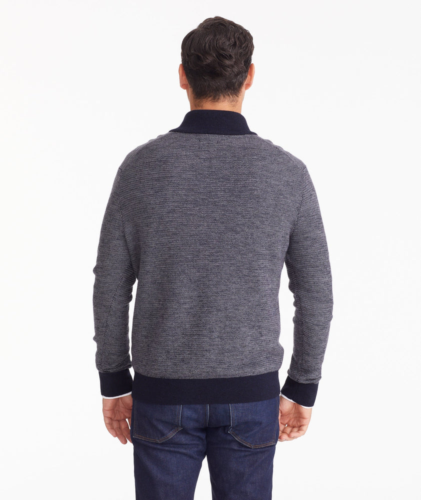 Birdseye Merino Wool Quarter-Zip Sweater