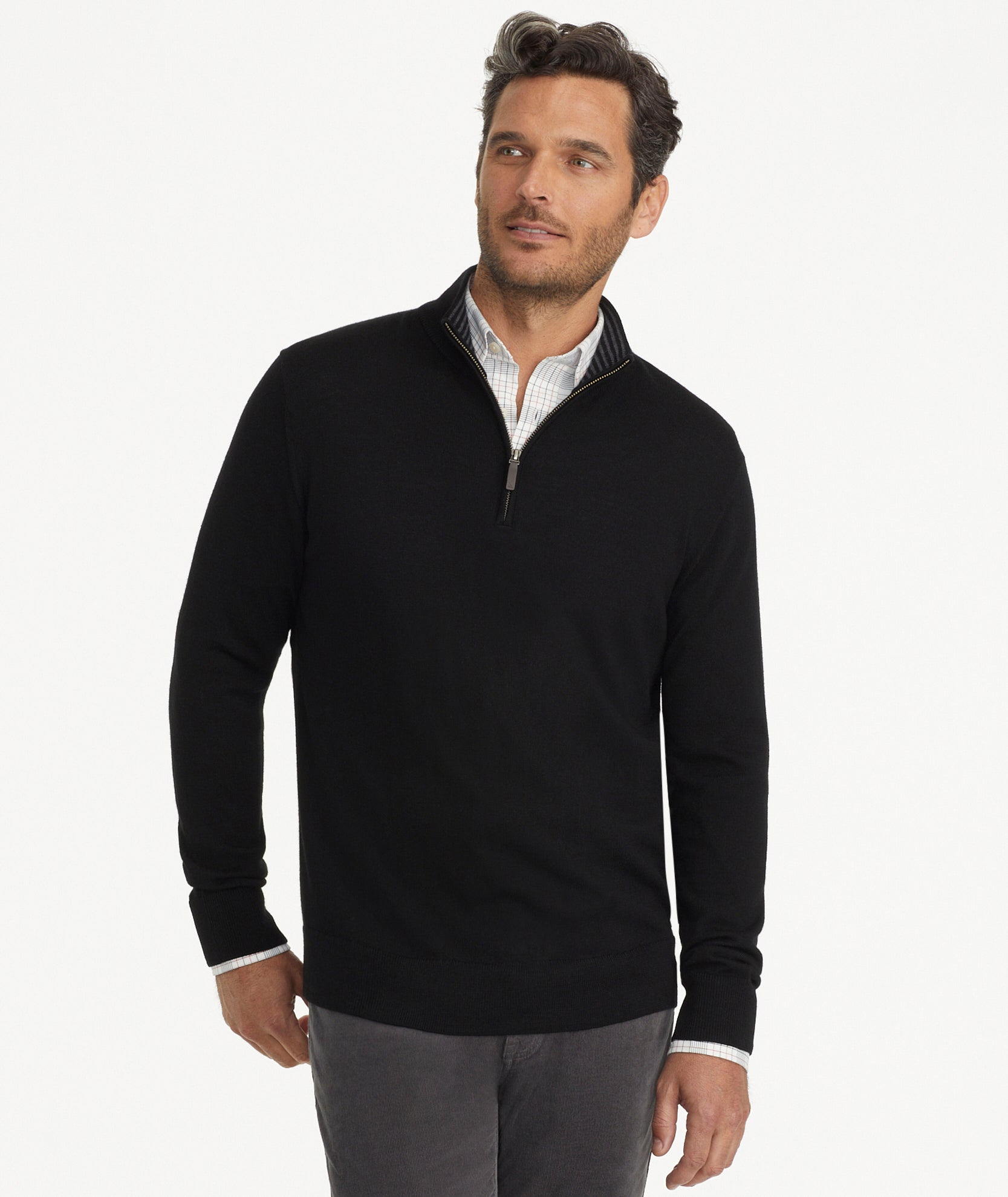 Shirt untucked hot sale with sweater