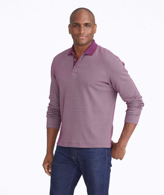 Textured Long-Sleeve Polo