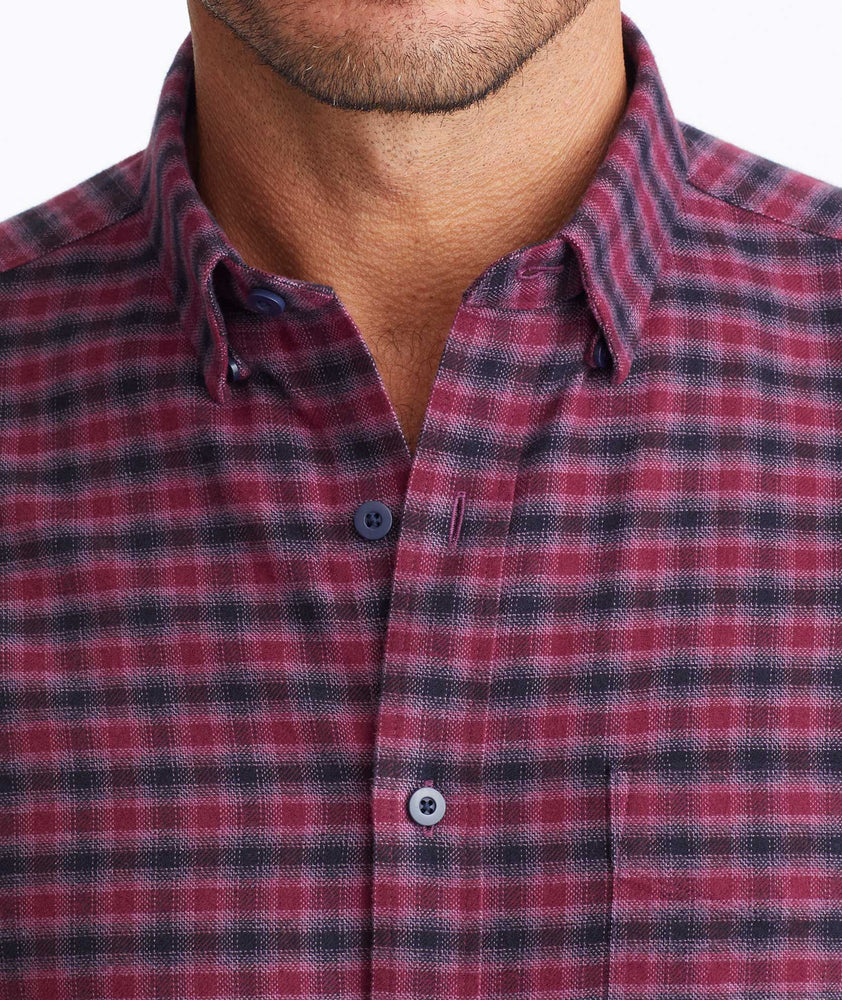Model wearing a Black Flannel Calder Shirt