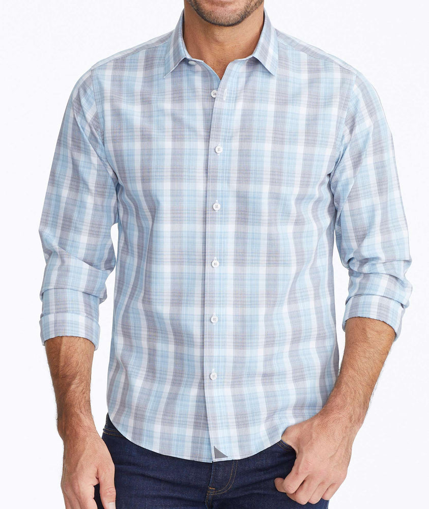 Model wearing a Wrinkle-Free Collins Shirt