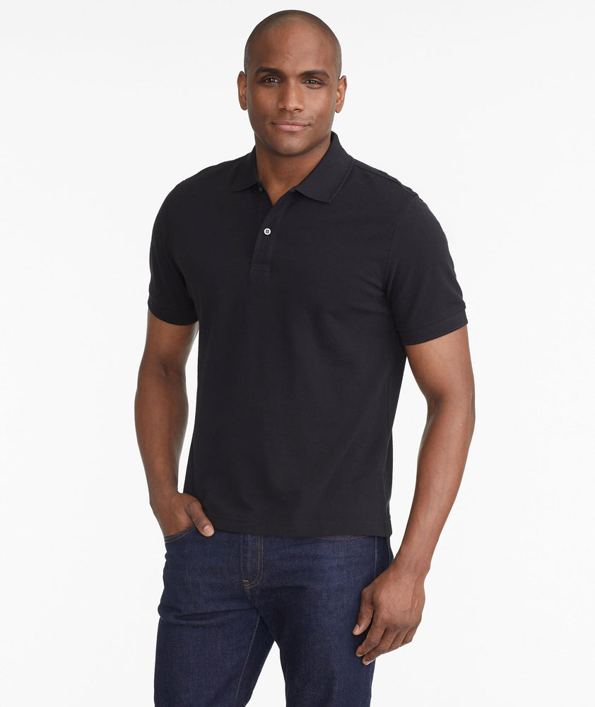 Model wearing a Black The Classic Pique Polo