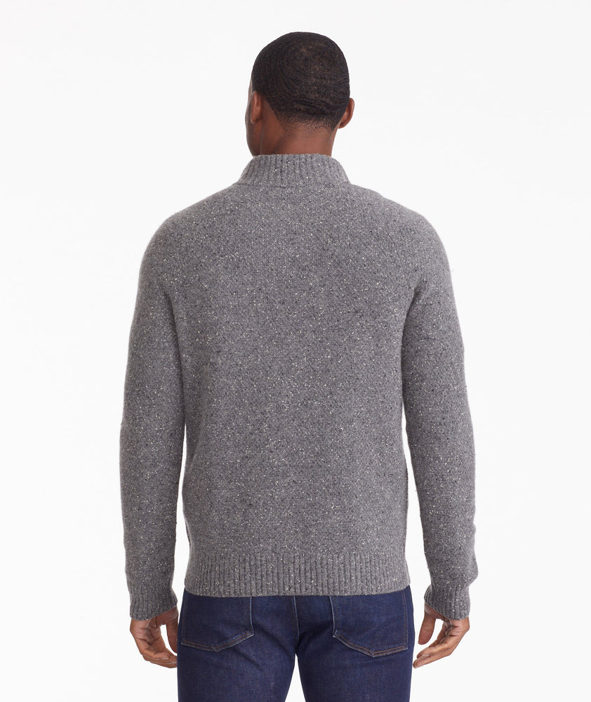 Button-Neck Donegal Sweater