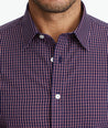 Model wearing a Navy Wrinkle-Free Graach Shirt